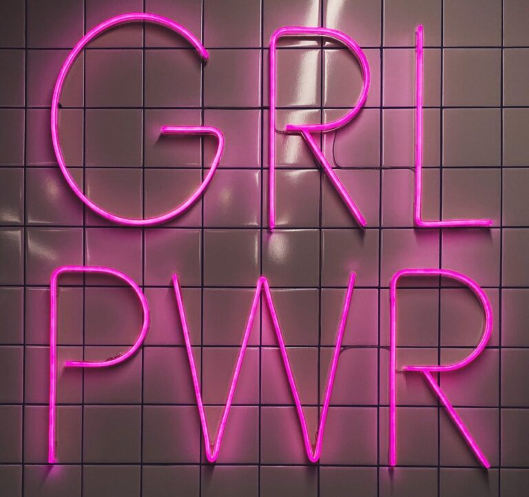 neon girl power sign