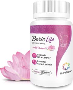 bottle of boric life suppositories