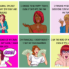 colorful images of women with a funny quote positive affirmation cards